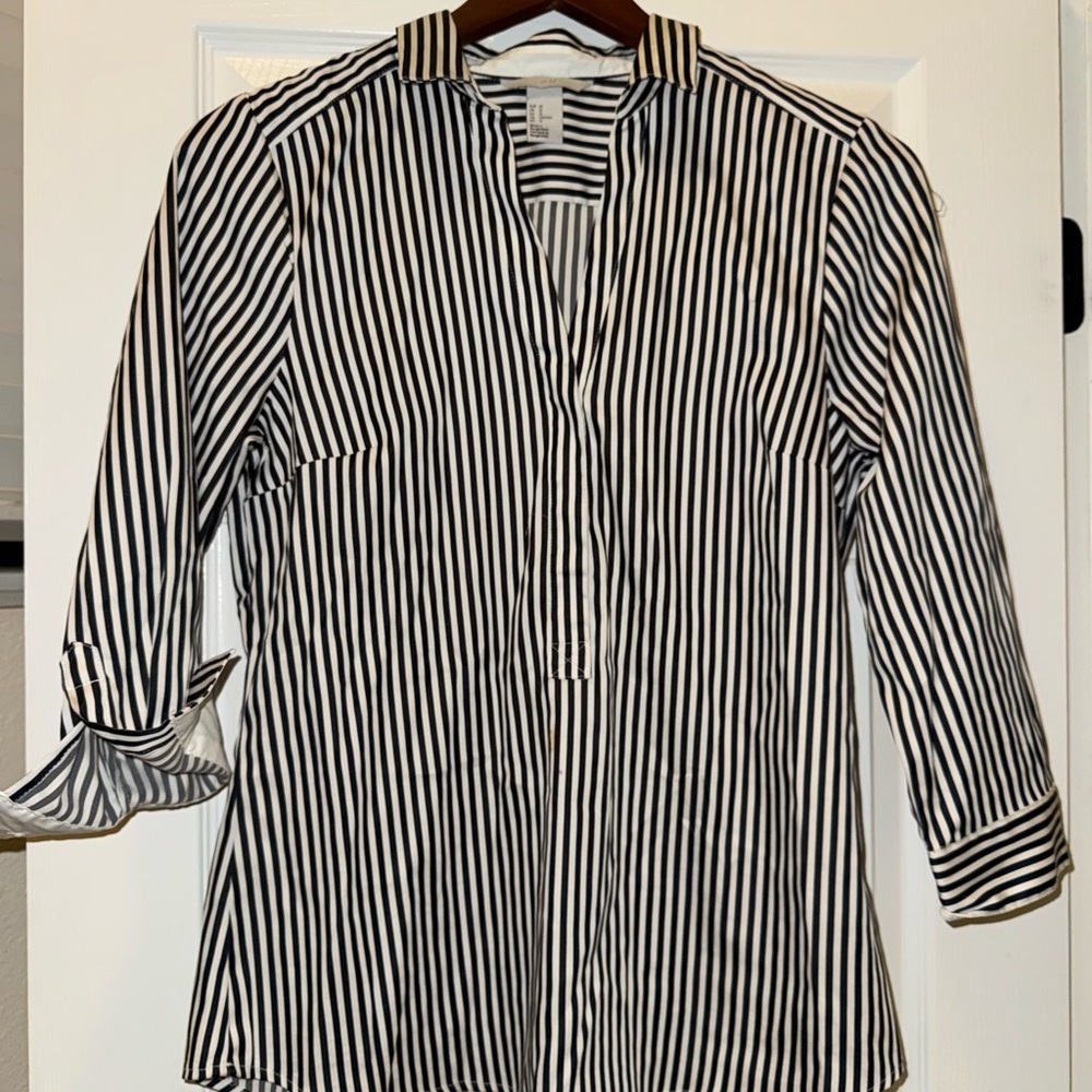 H&M striped button down blouse